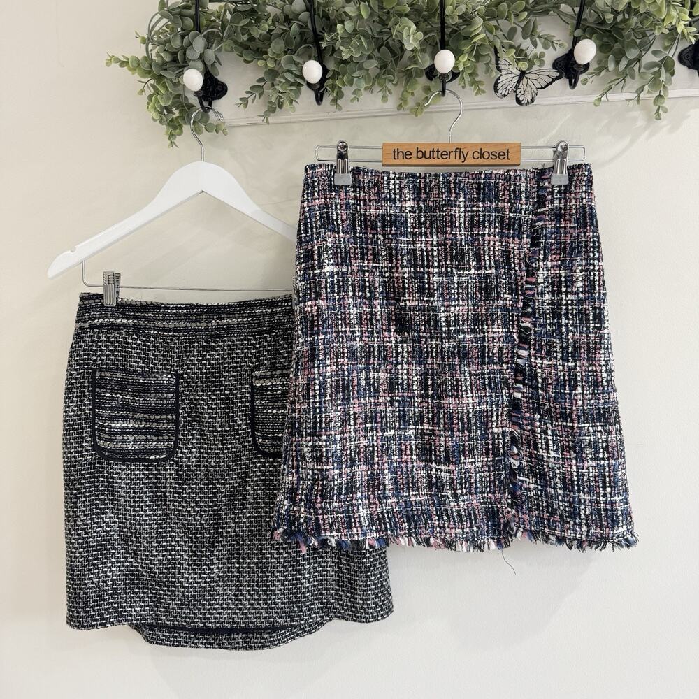 Loft Bundle Of 2 Tweed A Line Mini Skirts New Size 4 Corporate Career